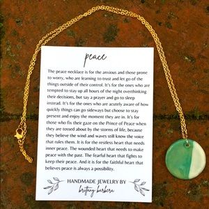 Handmade Ceramic Pendant Necklace with Story Card